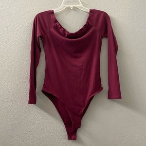 Wine color longsleeve bodysuit